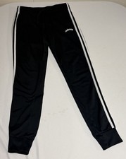 Adidas Women  s Tricot 3-Stripes Tapered Track Pants Black Size XS Training Run