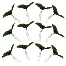50 Pcs Christmas Holly Berries Picks Artificial Red Berry Branches