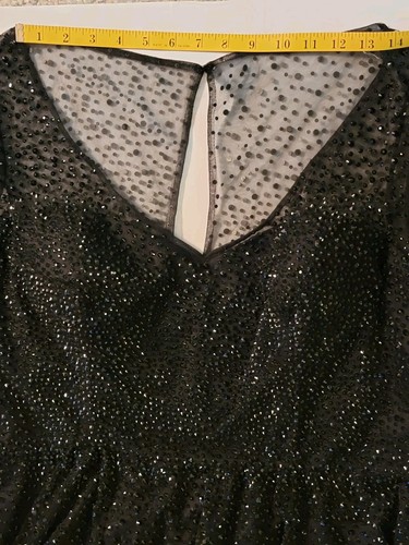 La Femme Black Gown Sequin Rhinestone Floor Length Dress Bling Sz 16 Fit 14 NWT - 第 18/24 張圖片