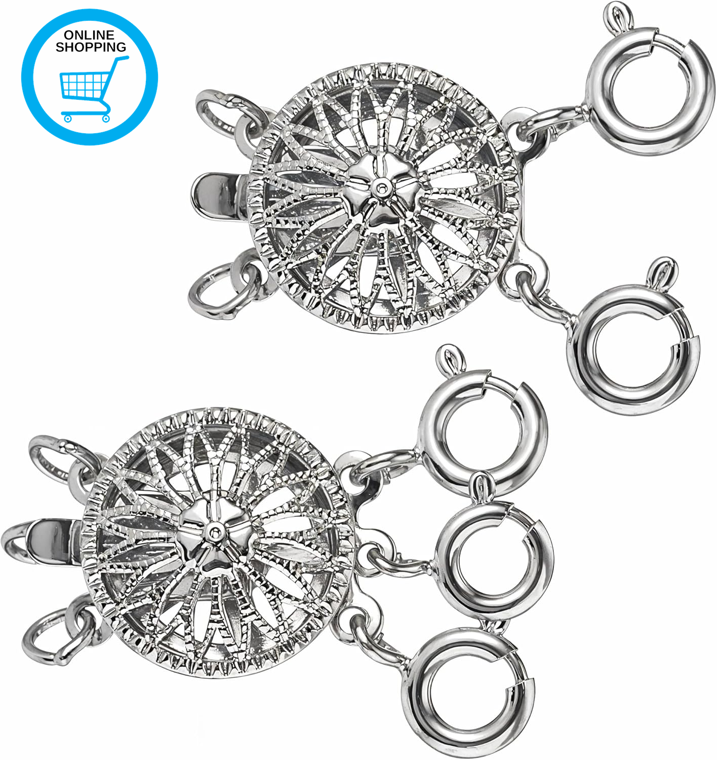 2Pcs Necklace Separator for Layering,Sunflower Necklace Layering Clasp Silver,Mu