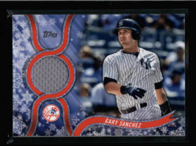 GARY SANCHEZ 2018 TOPPS WALMART HOLIDAY GAME USED JERSEY RELIC #07/10 AY1287