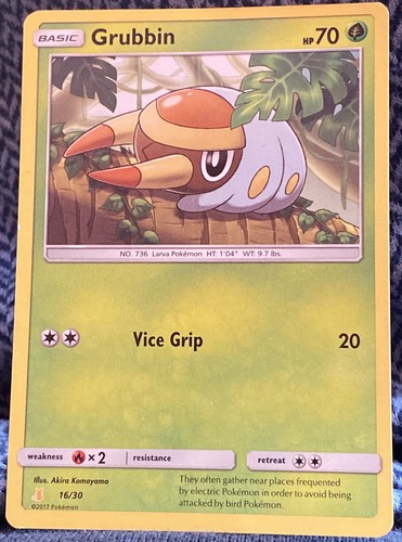 Pokemon TCG, Grubbin, Sun And Moon Training Kit, 16/30 - LP