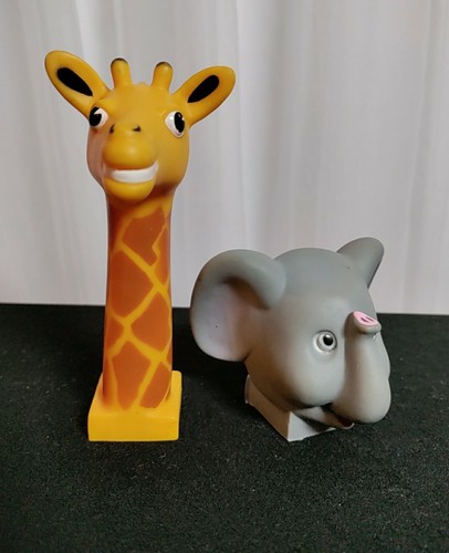 LEGO Duplo Gummi Tierkopf 2x2 Giraffe Elefant Vintage Spielzeug Teil