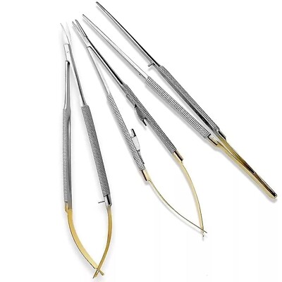 3 PCS German CASTROVIEJO Micro Surgery Needle Holder TC Forceps Dental Eye Set