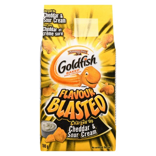 3 X Goldfish Flavor Blasted Cheddar & Sour Cream Crackers 180g Free