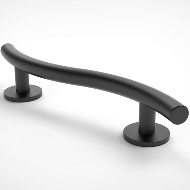 NYMAS 355mm Matt Black Curved Stainless Steel Grab Rail with Concealed Fixings NYMAS 355mm Matt Black Curved Stainless Steel Grab Rail with Concealed Fixings