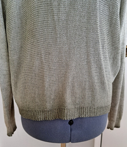 Venti6 Metallic Grün Grau Silber Relaxed Leichter Pullover Full Zip Gr. Small - Bild 5 von 9