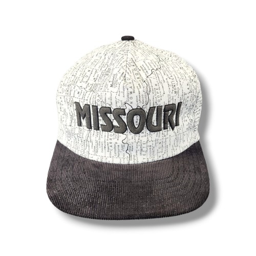 Vintage Missouri State Map All Over Print Corduroy Bill Snapback Hat USA Made - Picture 6 of 13