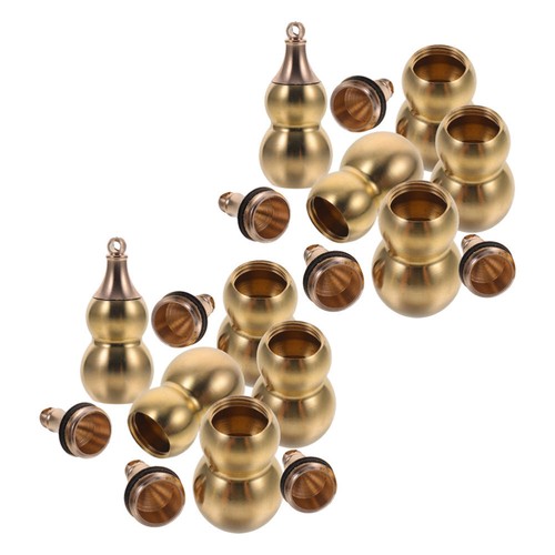 10 Pcs Creative Copper Gourd Pendant Vintage Lucky Keyring Wu Chinese - Picture 8 of 12