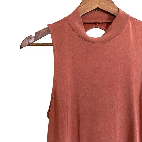 American Eagle Swing Dress Small Modal Cut Out Earthy Rust Boho Western Cowgirl - Picture 6 of 14