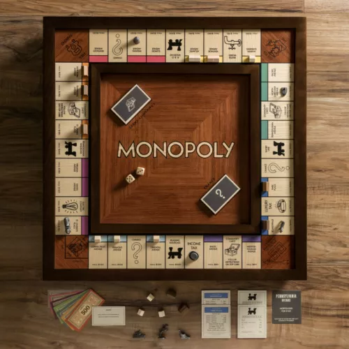 Monopoly Heirloom Edition w/ Walnut Game Cabinet Premium Collectible Board Game