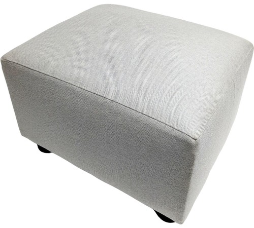 Footstool / Small Stool / Pouffe /Light Grey Herringbone linen look British Made - Picture 4 of 7
