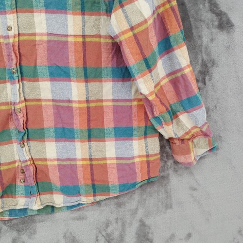 Boston Trader Flannel Shirt Multicolor Plaid Cotton Long Sleeve XL Casual - Picture 3 of 11