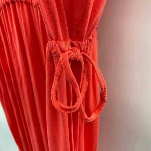 ELOQUII Maxi Dress Womens Plus 18/20 Coral Pink Rayon Cinch Waist Side Slits NEW - Picture 5 of 10
