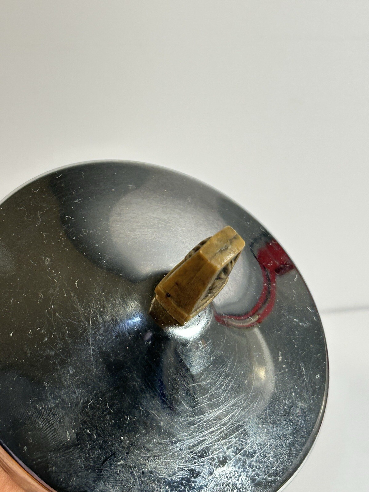 "Lid Only" Kromex Sculptura Chip-N-Dip Server with a Lazy Walnut Trim Knob Susan