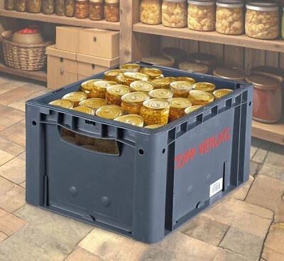 NEU Kopp Verlag Euro-Stapelbehälter Klein Anthrazitgrau auslaufsicher