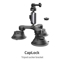 Three-arm Suction Cup Car Mount Action Camera Bracket 360° Double Ball Head