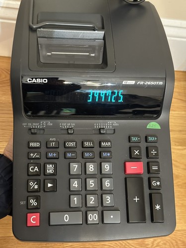 Casio FR-2650TM 12 Digit Desktop Printing Calculator CLEAN Tested Black - Picture 2 of 10