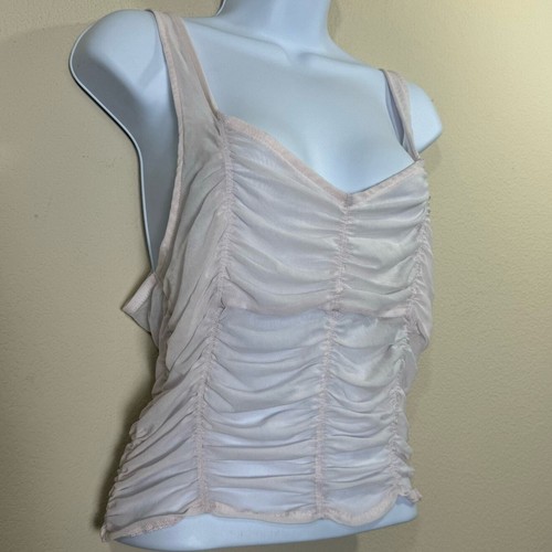 free people | all I think about pink coquette boho ruched sheer brami tank Gr. L - Bild 3 von 8