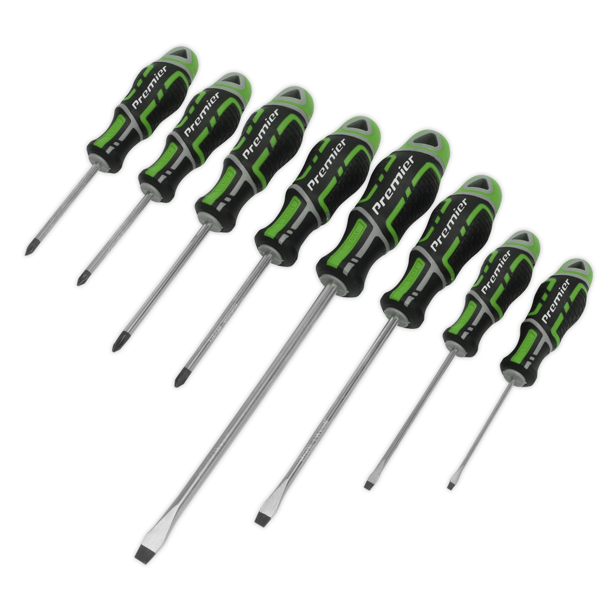 Set Di Cacciaviti 8 Pezzi GripMAX® - Verde Hi-Vis | AK4322HV Sealey Nuovo