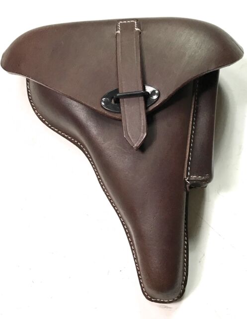 WWII GERMAN WALTHER P38 SHOFTSHELL PISTOL HOLSTER-BROWN LEATHER