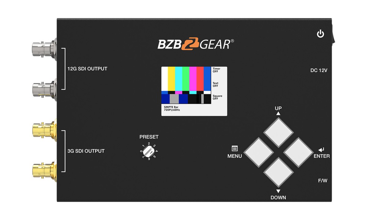 BZBGEAR 4K/1080P 12G-SDI Video Test Pattern Generator (12G