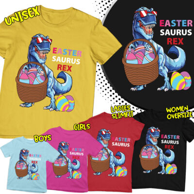 Frohe Ostern Tag T Rex Frühlingsfest Familie passendes ausgefallenes Tee T-Shirt #ED2