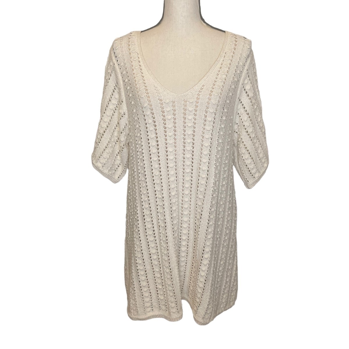 zara cream knit dress Zara - Knit Belted Dress - Ecru - M