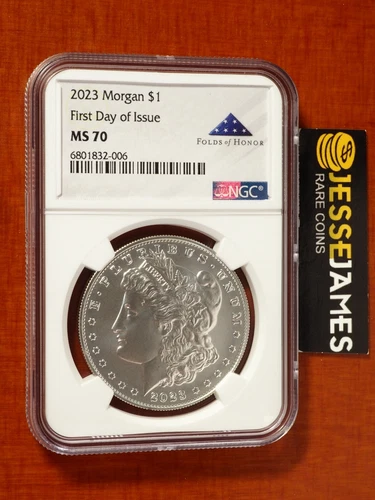 2023 $1 SILVER MORGAN DOLLAR NGC MS70 FIRST DAY OF ISSUE FDI LABEL