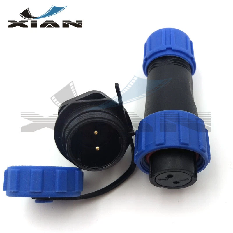 SP13 2Pin IP67 Electrical Waterproof 2 Wire Connector Power Cable Plug Socket - Image 2 of 4