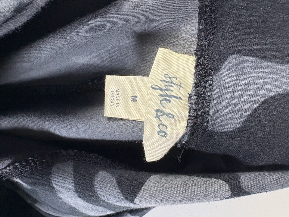 Style&co. Leggings femininas Activewear cinza médio camuflagem elástica cintura puxar - Imagem 2 de 4