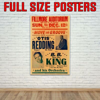 Otis Redding Bb King 1965 Fillmore: Live Konzert Tour Poster