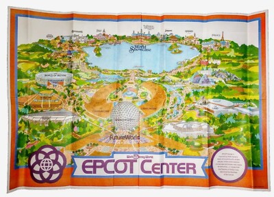 レア・パーク地図『米国エプコットセンター(1982)』&ステッカー中古品 レア・パーク地図『米国エプコットセンター(1982)』&ステッカー