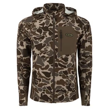 DRAKE Men's Rain Brake Lightweight Camo Softshell Old School Timber Jacket