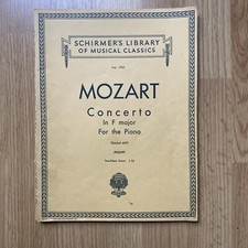 Mozart Concerto In F major For The Piano Schirmer  s Library of Musical Classics