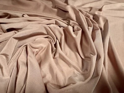 THE FABRIC MERCHANT Soft Touch Stretch Spandex Jersey Fabric, Per Metre - Plain - Nude