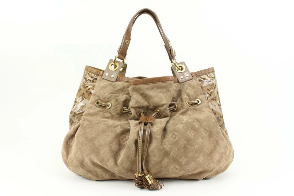 Louis Vuitton Brown Suede Patent Monogram Irene Coco Bag