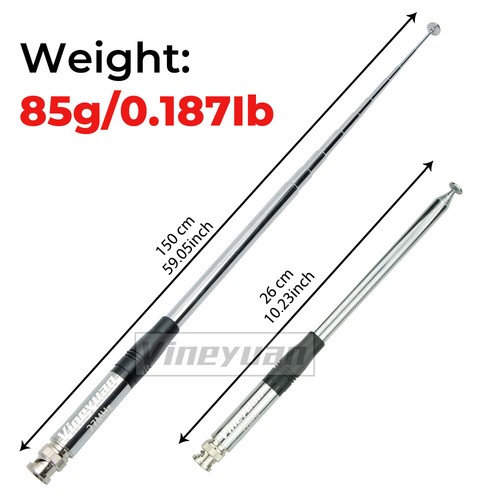 5 szt. 150cm / 59,05 cala 27MHz CB Radio Antena teleskopowa BNC Wtyczka Złącze Radio - Zdjęcie 3 z 12