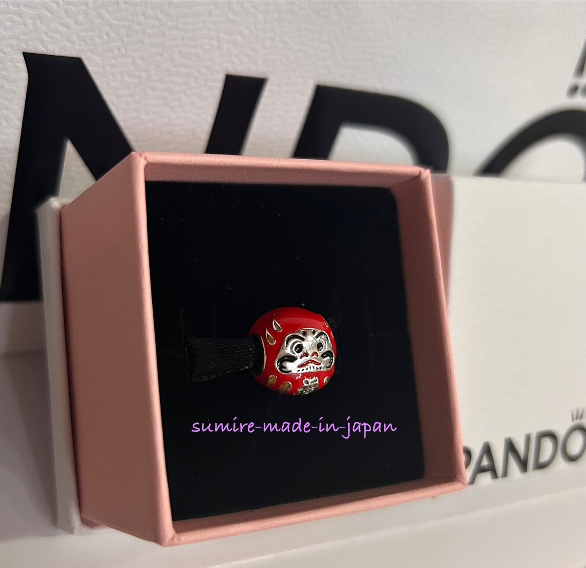 パンドラ チャーム ダルマ Red Daruma Doll Charm