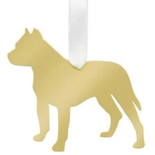 Moon & Lola Mirrored Gold Ornament - Pitbull
