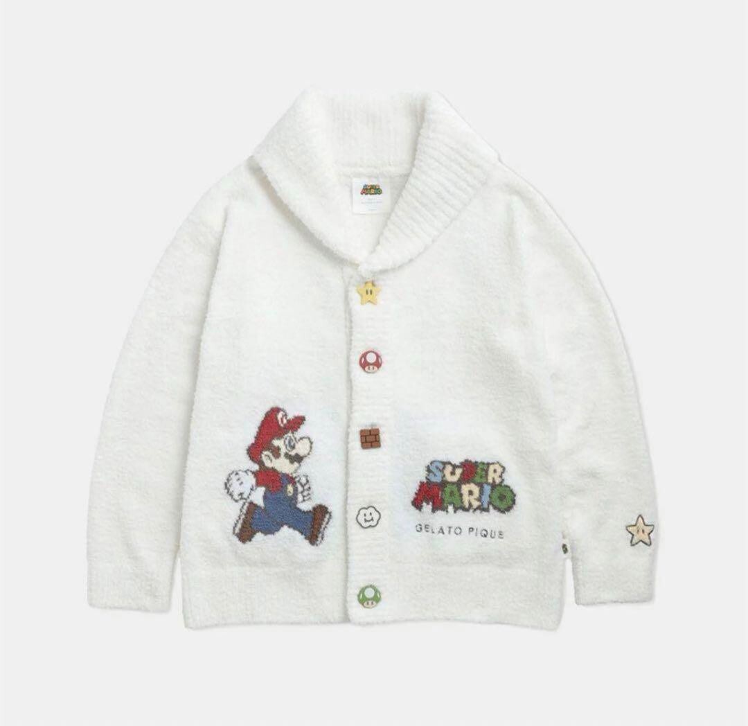 Gelato Pique Super Mario Brothers Unisex White Cardigan Size F Japan Nintendo