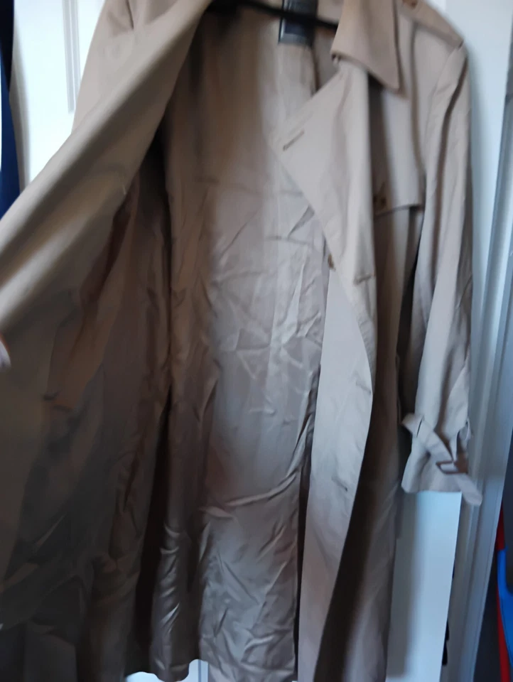 Gabardina vintage Christian Dior París caqui etiqueta EE. UU. Moda Nueva York talla 46R Foto 4 de 4