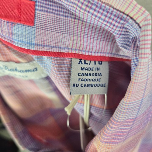 TOMMY BAHAMA ISLANDZONE New $138 Size XL Mens Performance Sport Shirt PinkPlaid - Picture 15 of 20