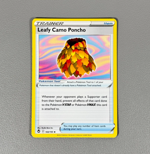 Pokemon TCG Item 4x Cards: LEAFY CAMO PONCHO 160/195 | Uncommon | Silver Tempest - Picture 2 of 5