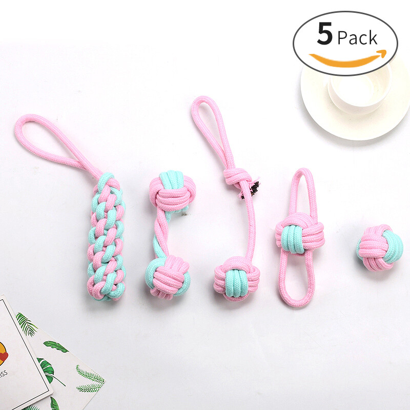 Pretty Chew Rope Dog Toys  for Puppy and Small Medium Dog. 5 PCS