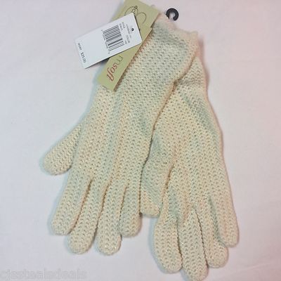 Echo Design Ivory Cream Sparkle Fiber Womens Warm Winter Gloves One Size Fits 