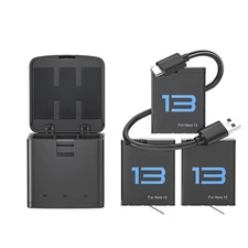 3-Pack Replacement Batteries for GoPro Hero 13 with 3-Channel Charging Station