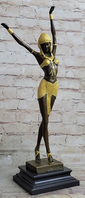 Signed D.H.Chiparus Bronze Statue Art Deco Tänzer Skulptur Hot Cast Home Deco