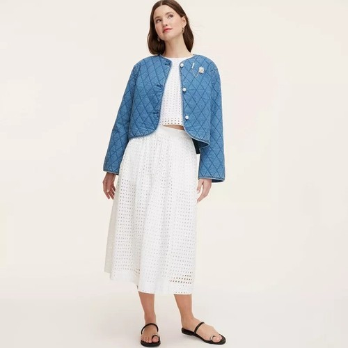 NWT Women's Quilted Denim Jacket - kate spade new york x Target Blue Size XXS - Picture 5 of 6
