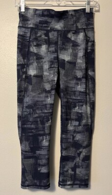 Sweaty Betty Zero Gravity Crop Leggings Womens 4-6 Blue Zip Stash Pocket Yoga